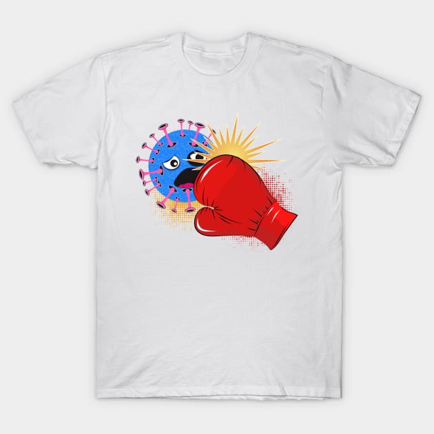 Boxing glove with Corona Virus T-Shirt by Kisho